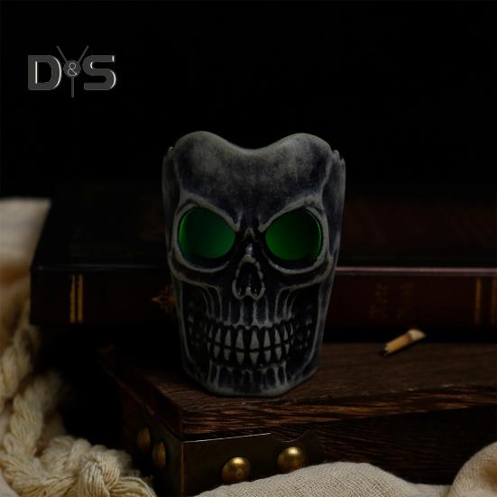 Halloween Skull Candle Light Decoration Spooky Skeleton Statue Tabletop Decor for Outdoor Yard Graveyard Halloween Party Supplies