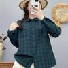 Authentic Cotton Double-Layer Gauze Plaid Shirt for Women - Long Sleeve, Loose, Versatile, Retro Style