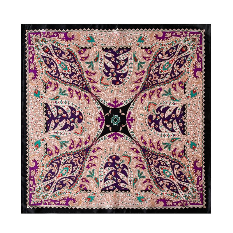 Retro Cashews  Small Square Scarf Red Imitation Silk Scarf  Headscarf Printed Versatile Scarf  Professional Scarf