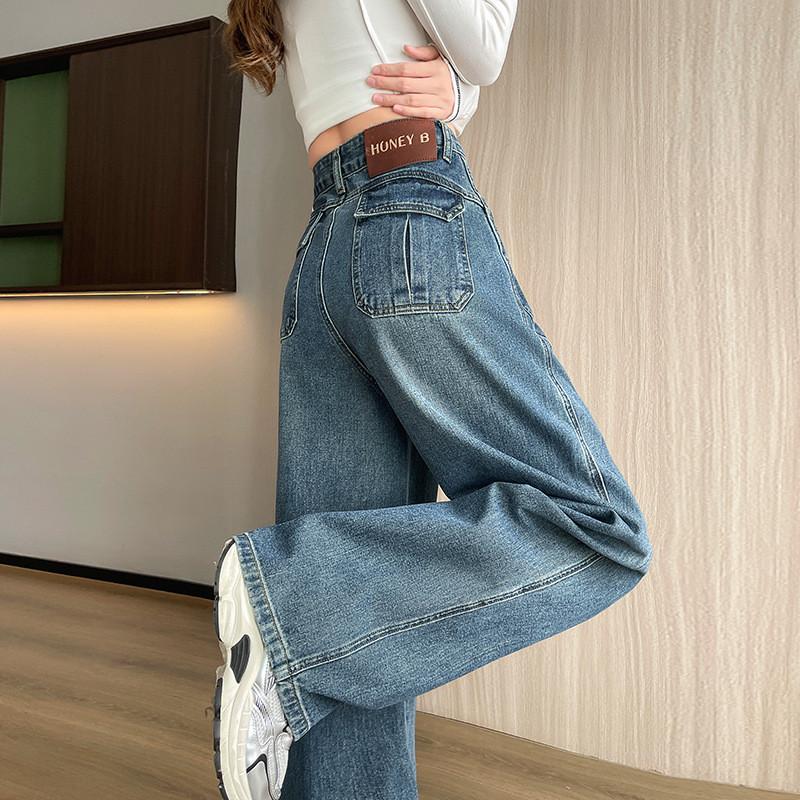Classic Denim Pants For Women With High Waist And Wide Legs For Casual Autumn Wear