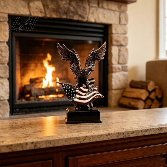 Strength Symbol for Reception Desk 250th Anniversary USA Eagle Statue Patriotic Resin Bald Figurine Independence Day Gift 1776–2026 250