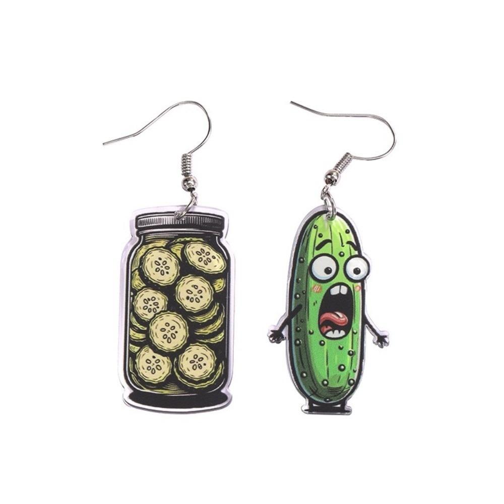 

Niche Creative Acrylic Pickle Earrings Cute Quirky Cartoon Earrings Pierced Style Unique Vegetable Cucumber Earrings Festivals
