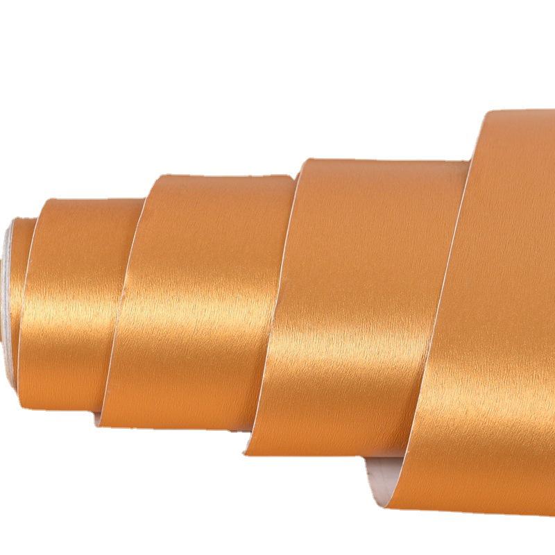 Tapet adeziv rezistent la apă mat din oțel inoxidabil periat - Autocolante din metal auriu/argintiu