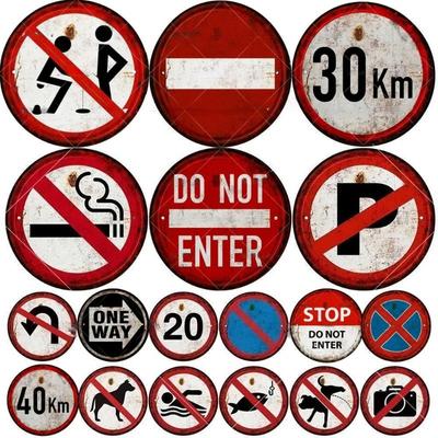 Holzschild „STOP“ mit Warnung, rund, für Garage, Vintage, Holzschild, Blechschild, Wanddekoration für Zuhause, Bar, Kneipe, Ladenschild, Männerhöhle, Yad, Outdoor, für Tür