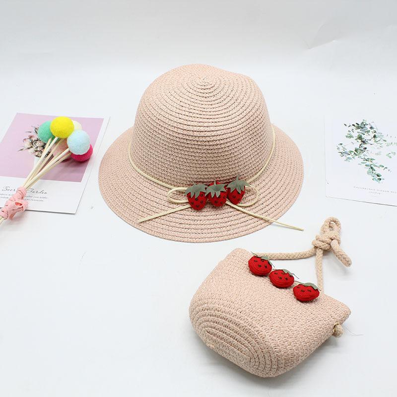 Children'S Straw Hat Female Summer Sun Protection Princess Beach Hat Sun Hat Sun Hat Basin Hat Baby Bucket Hat Bag
