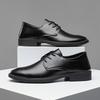Large Size Business Leather Shoes Men's Formal Wear Blue Thick Sole Low Heel Casual Trend Men's Shoes