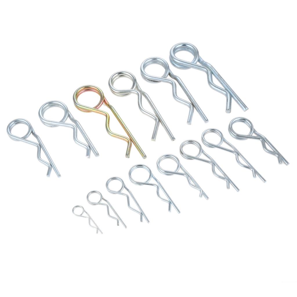 DRELD 20/10/5/2/1pcs Steel Double Ring Cotter Pins Double Coil R Clip Retaining Cotter Hair Pins for Trailer Stroller Cargo Boat