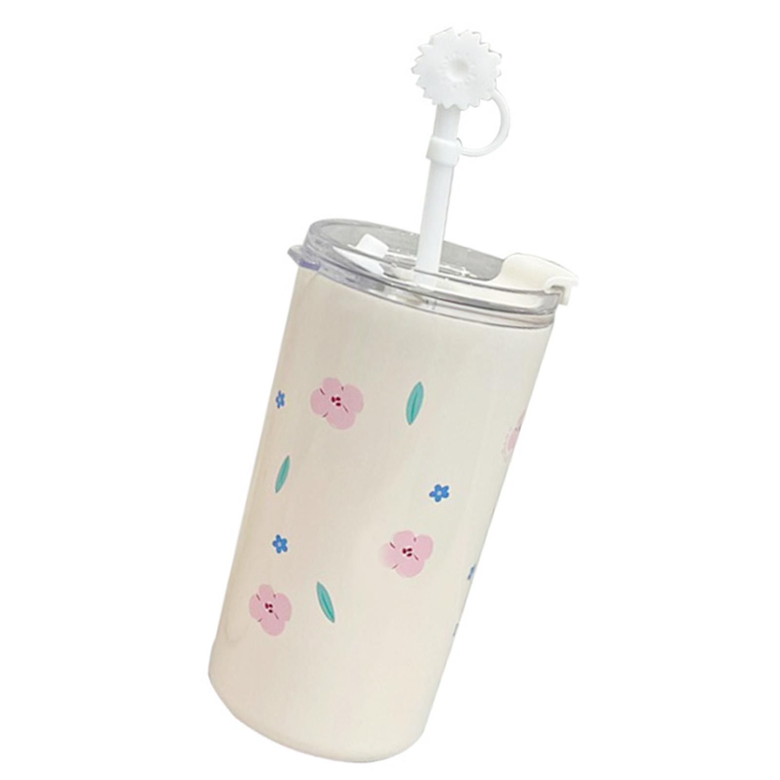 

Stainless Steel Water Tumble Double Wall Insulated Coffee Cup Reusable Travel Mug with Straw Lid for Girls Boys