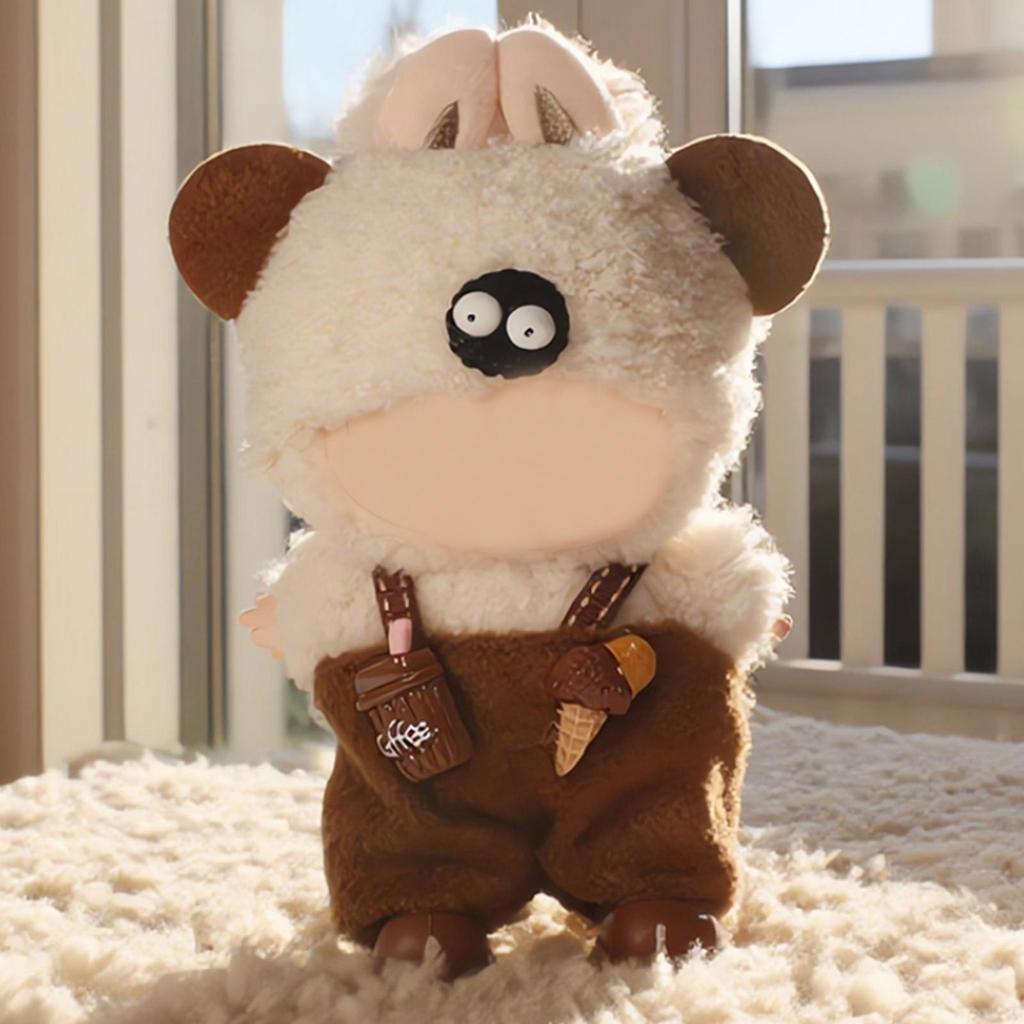 17cm Plush Doll Clothes and Accessories for Labubu Doll 6.7'' Kawaii Doll Cartoon Cute Clothes Dolls Christmas Gift