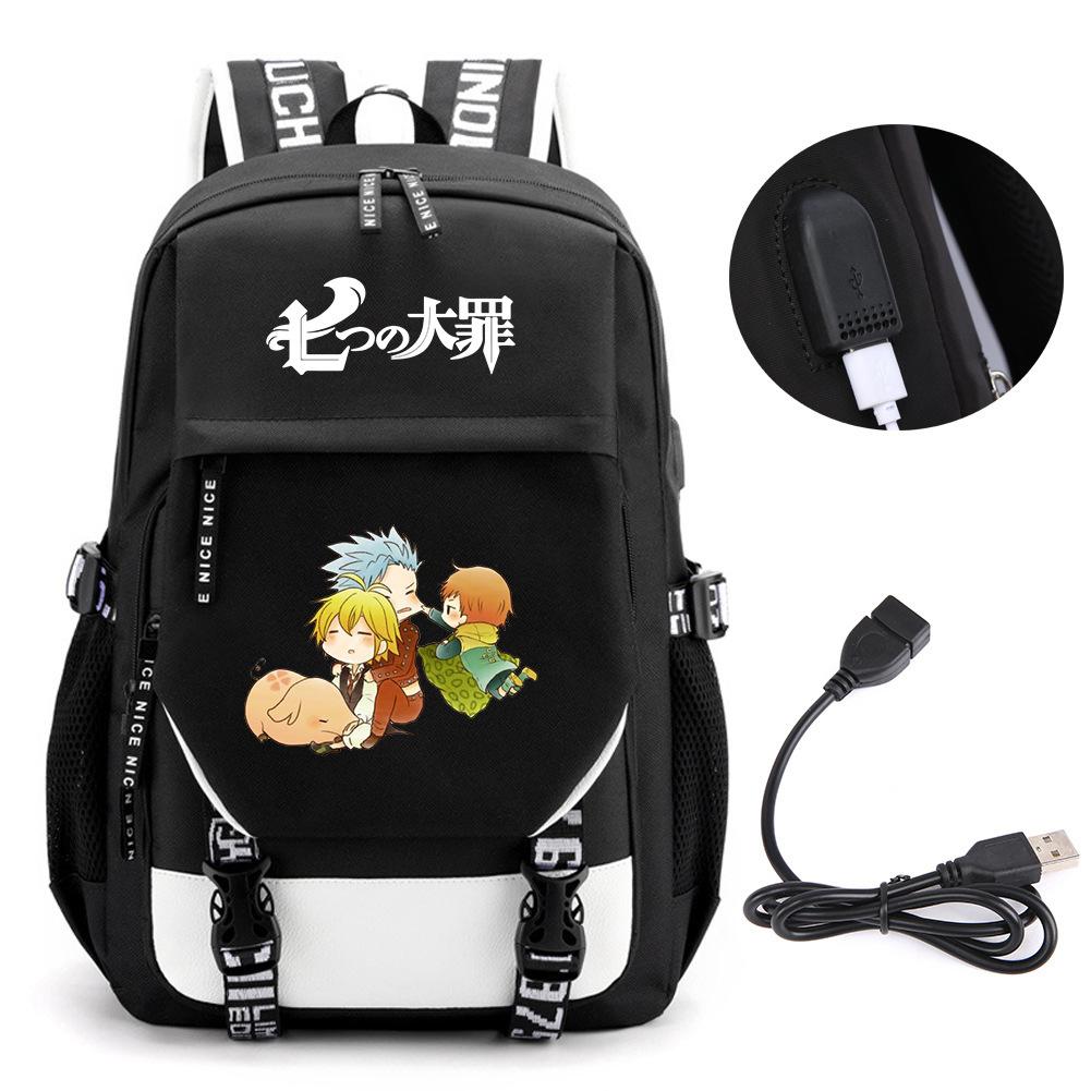 Animation Seven Deadly Sins Backpack Casual Backpack Student School Bag Men'S And Women'S Printed Computer Bag Travel Bag
