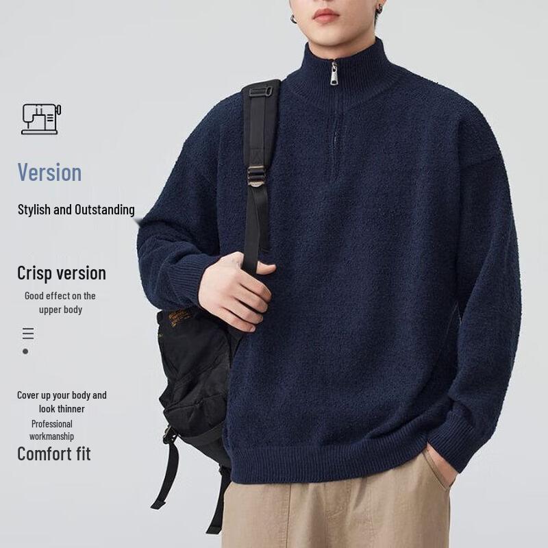 

DK Men s Stand-Collar Half-Zip Knit Sweater 3XL