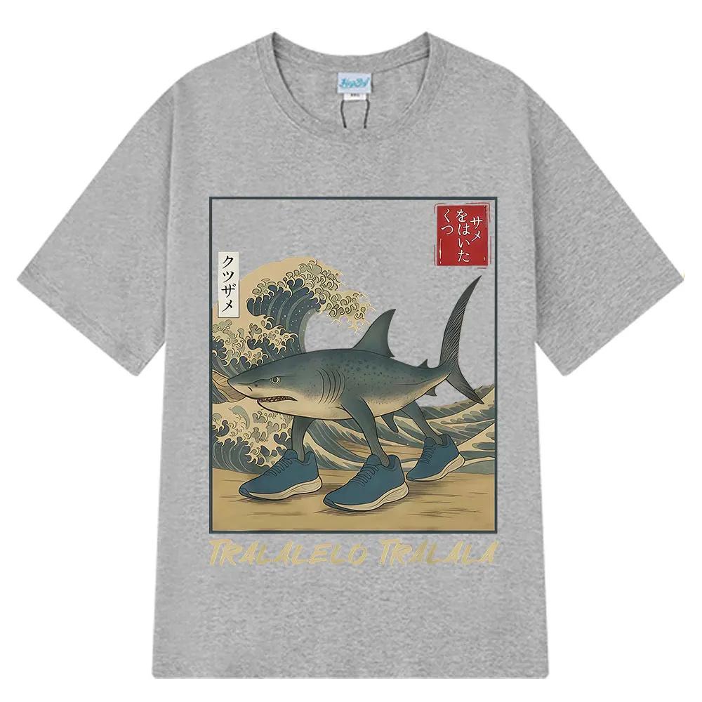 

Tralalero Tralala Funny Shark Meme T-shirt Vintage Unisex Unisex T-shirts Short Sleeved High Quality Cotton T-shirts 4XL