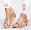 Women Sandals  Platform Sandals Wedges Shoes For Women Heels Sandalias Mujer Summer Shoes Leather Wedge Heels Sandals 43