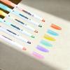 6Colors Dual-Tip Clear View Tip Highlighter, See Through Window Chisel Tip and Fine Tip, Back To School Stationery Supplies