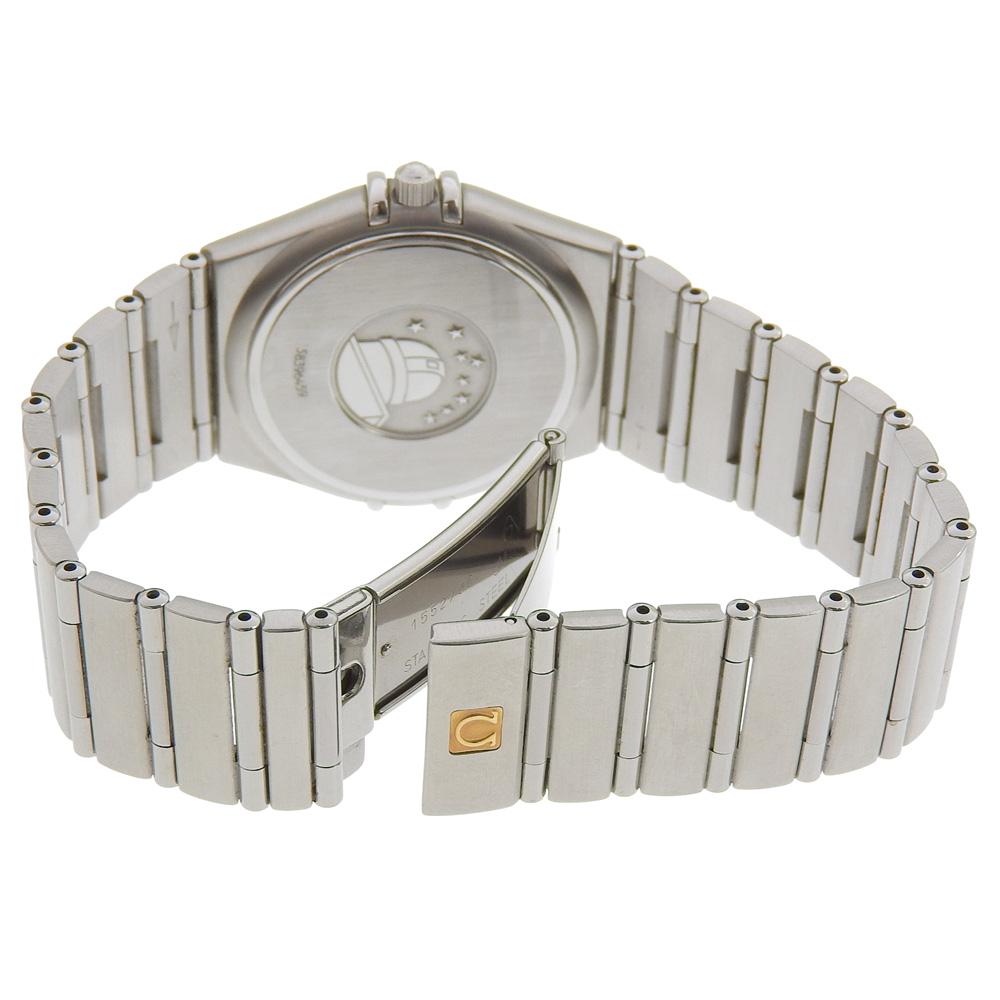 Omega Constellation Uhren 1512.30 weißes Zifferblatt Edelstahl Quarz Analoganzeige Damen Gebraucht