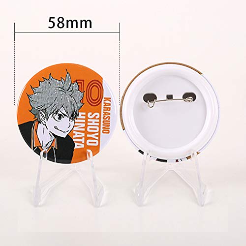 Set of 9 Popular Manga for Haikyu!! Badges, Anime Brooches, Portable, Round, Cute, Stylish, HD Design, Portable, Perfect for High School and Middle Sc