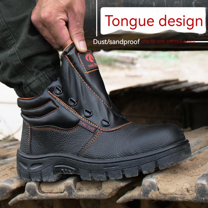 Steel Toe Boots Men Work Boots Anti-smash Anti-puncture Work Sneakers Waterproof Boots Indestructible Protective Work Boots
