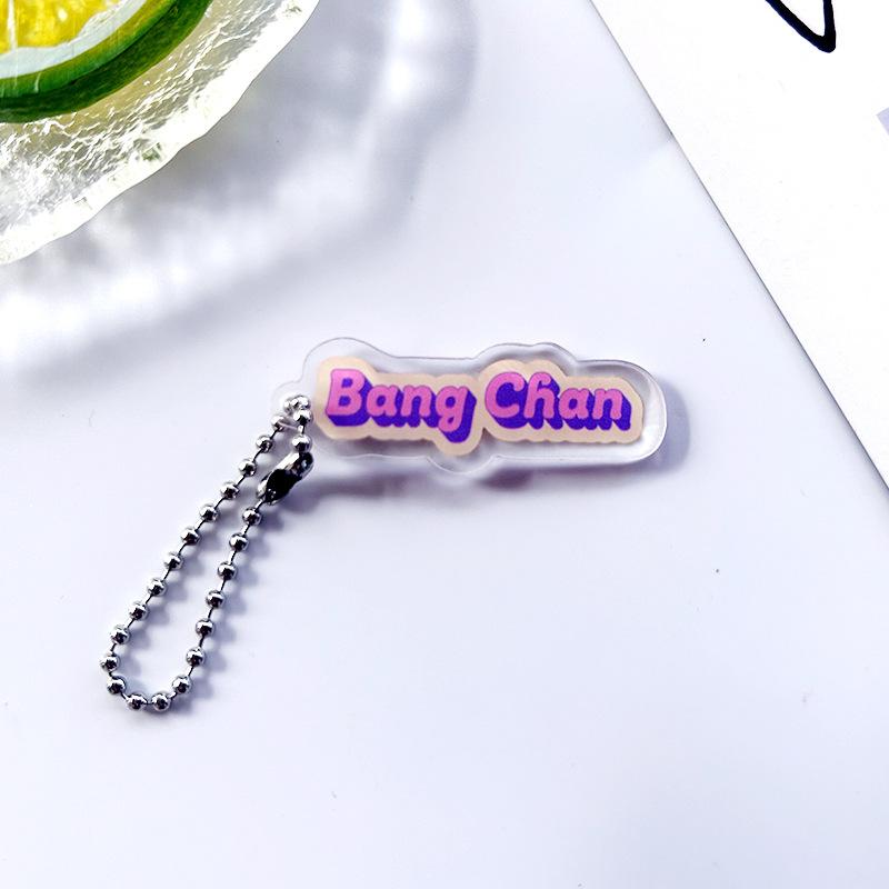 Stray Kids ROCK-STAR Album Member Name Tag Acrylic Keychain Cute Colorful Typography Bag Pendant Kpop Idol Fan Support Collectible Keyring