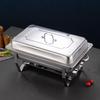 ZISIZ Stainless Steel Square Alcohol Food Warmer