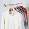 Women's Winter 2026 Long Sleeve Stand Collar Coral Fleece Cardigan Jacket - Lazy Style Lambswool Coat