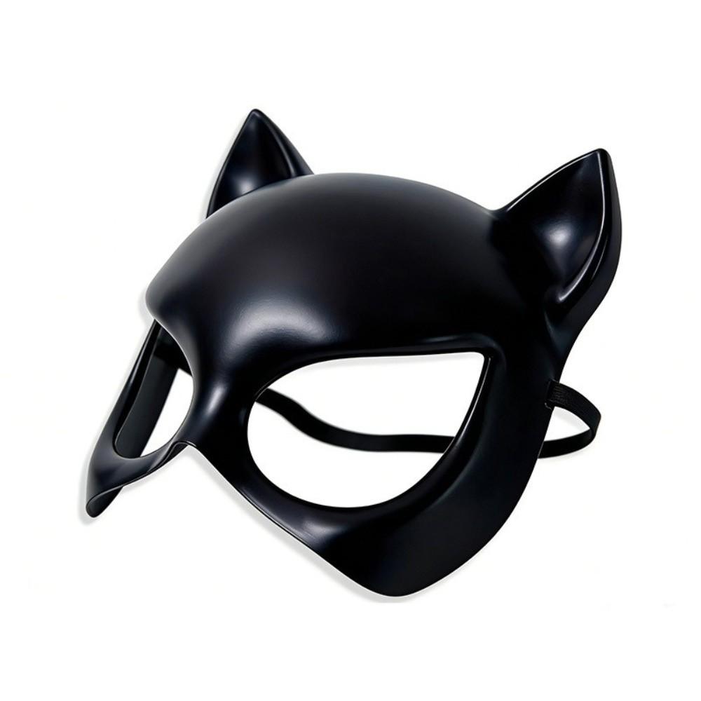 Reusable Black Cat Ear Mask Half Face Cat Ear Half Face Mask Animal Design Role Playing Prop Cosplay Face Mask Halloween Party