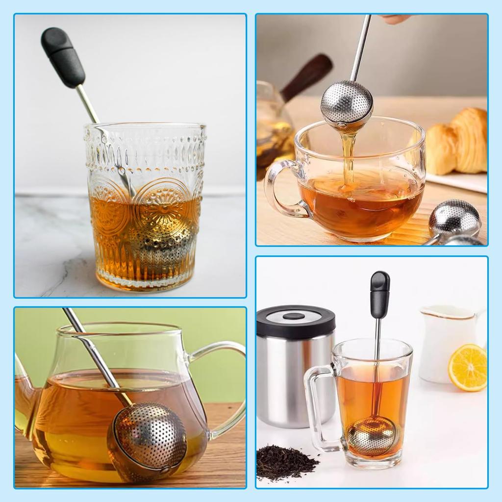 Doyime Stainless Steel Tea Strainer with Handle and Lid, Ultra-Fine Mesh for Tea Leaf Filtering, Compact, Lightweight, Easy To Clean, Heat Resistant,