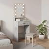 Makeup Table with Drawers Gray 50 x 41 x 140 cm Engineered Wood