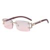 European and American new rimless sunglasses women's square diamond-encrusted flower feet fashion sunglasses trendy and varied glasses