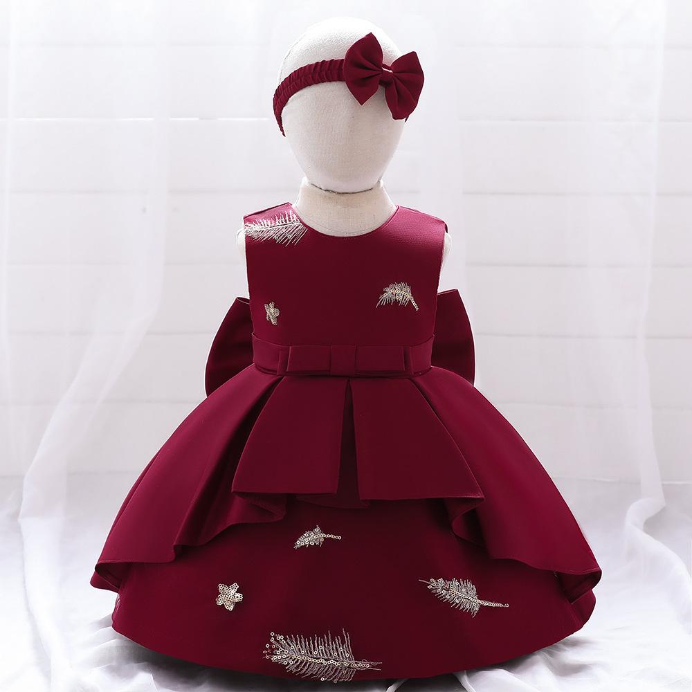 Children's Princess Formal Flower Girl Dress with Bow