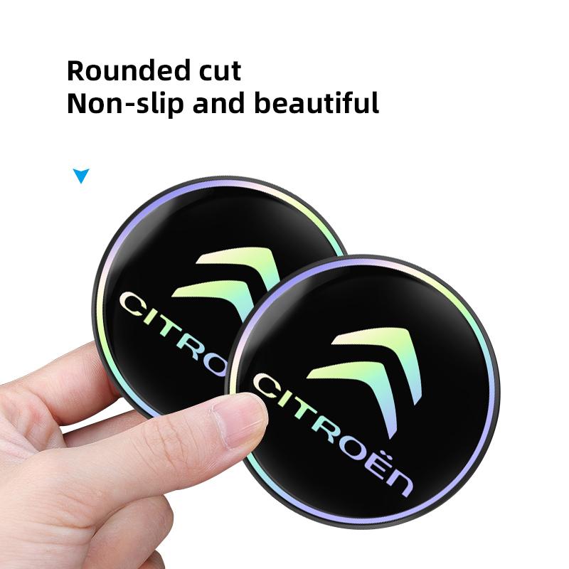 2Pcs Car Emblem Water Cup Pad Color Insulated Coasters Mat For Citroen C4 C3 C5 C5X e-C4 X C-Elysee Berlingo C1 C6 C2 C-Crosser