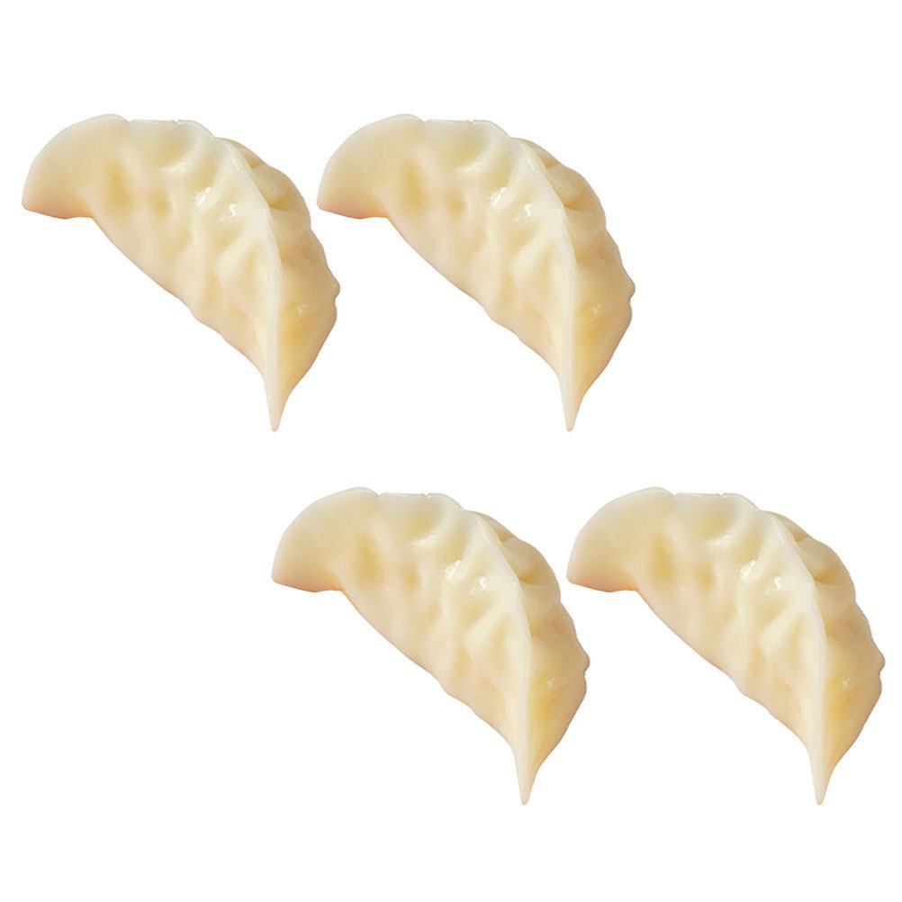 4Pcs Lifelike PVC Dumpling Models Realistic Food Decor for Restaurant Display Kitchen Ornament Photography Prop Simulation
