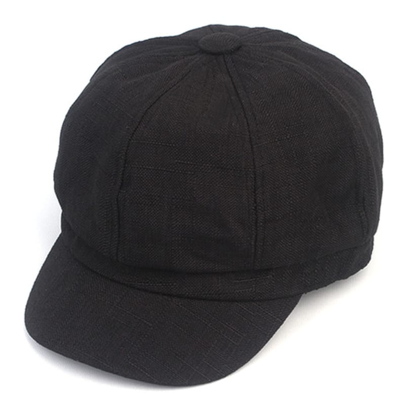 Universal Chemistry Hard Linen Black Newsboy Cap