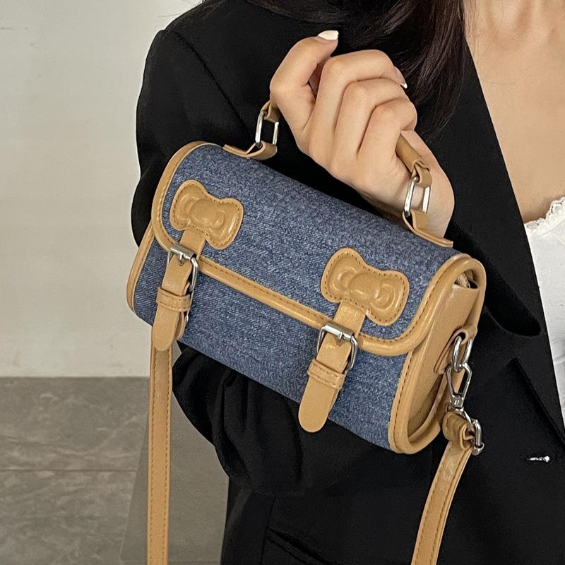 Niche design messenger bag women's 2025 new fashion contrasting color pillow bag retro versatile handbag