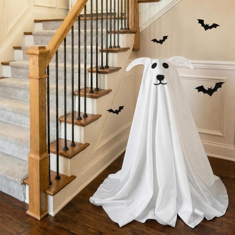 Décor Fantôme Lumineux Halloween 2,3 Pieds Accessoire Fête Halloween Porte d'Entrée Porche Jardin