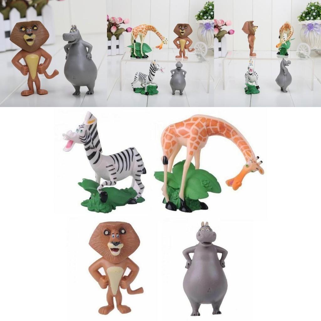Decorate With Madagascar Movie Action Figures Character-like Dolls For Ornament Safe Pvc Material