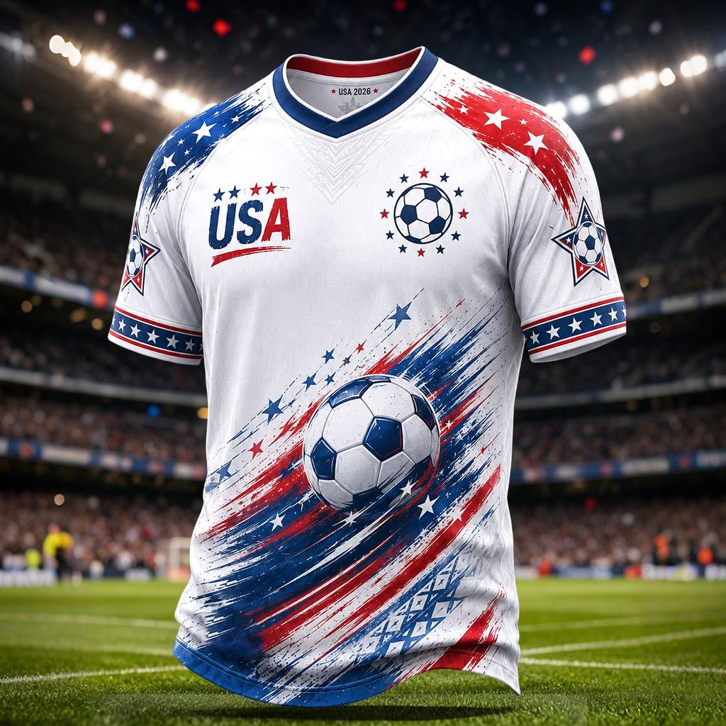 Boys and Girls Loose Fit Casual Soccer Print T-Shirt for Everyday Wear