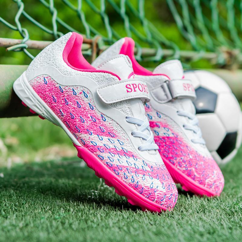 

2025 новая детская футбольная обувь для мальчиков и студентов девочек с шипами на липучке повседневная игровая спортивная обувь 38