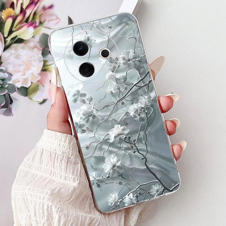 Hülle Für Vivo Y39 Y300i 5G Cover V2436 V2444A Neue Mode Blume Schmetterling Weiches Silikon Klare Hülle Für VivoY39 VivoY300i Funda
