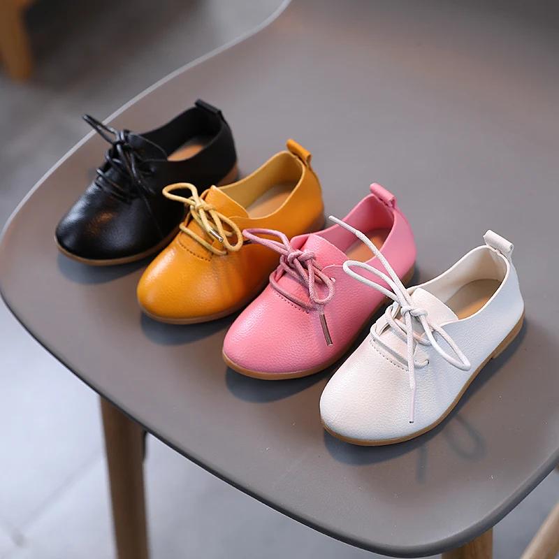 Kinder Freizeitschuhe für Jungen Mädchen Kleinkinder Große Kinder Schüler Schule Weiß Ballerinas Lederschuhe Klassische Mode Weich Schnürschuhe