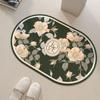Diatomite Floral Bath Mat Bathroom Absorbent Foot Mats Quick Dry Toilet Rug Shower Carpet For Living Room Doormat Washable