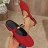 Fashion Plus Size 2025 Summer New Women's Closed Toe Slippers Outdoor Metal Decoration Flat with Sandals Hot Sale Daily Casual Slippers