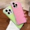 Fluorescent Water Ripple Jelly Liquid Case For iPhone 17 16 15 14 Pro Max Airbags Silicone Bumper Shockproof Matte Candy Cover