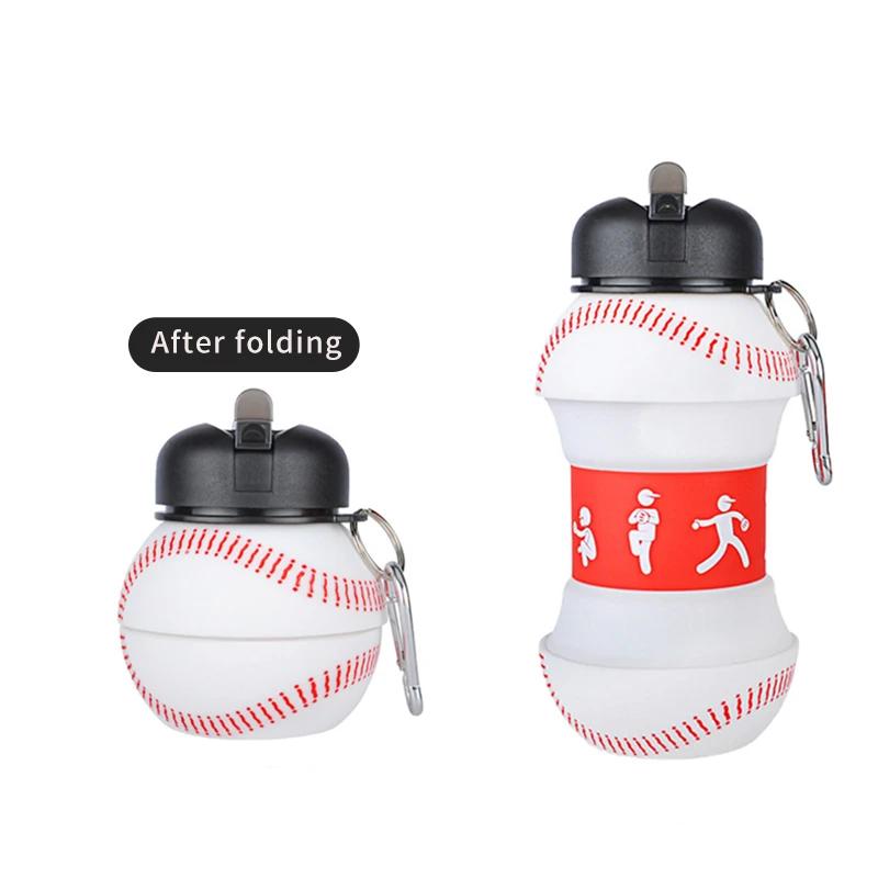 

Foldable Football Water Bottles Portable Baseball Bottle Outdoor Sports Basketball Soccer Ball Shaped Water Cup for Children