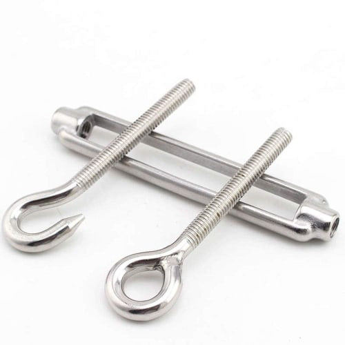 Set of 2 M5 Stainless Steel Turnbuckles, Wire Buckles, Hooks, Wire Rope Fixing Brackets, Adjustable Tension, Rust-Resistant, Durable, for Structural R