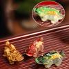 1Pcs Chinese Resin Discolored Tea Pet Lucky Cute Golden Toad Ornaments Desktop Handmade Crafts Home Tea Set Decoration