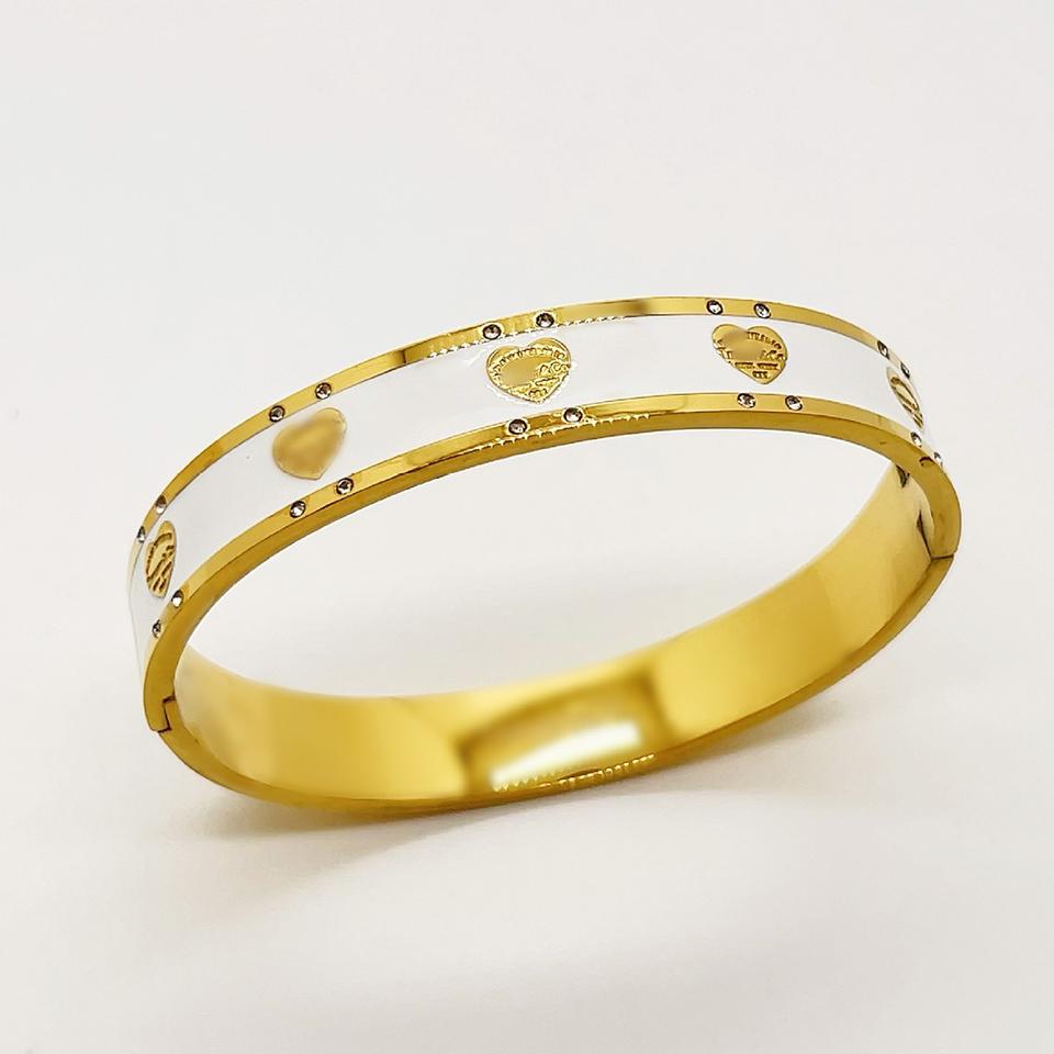 Yupsk New Stainless Steel Metal Oil Heart Bracelets for Women Fashion Brand Jewelry Elegant Bangles Accessories Gift