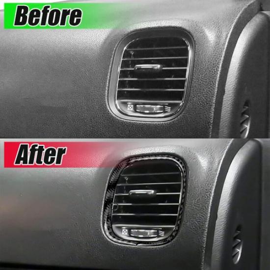 For Dodge Charger 2015-UP REAL Carbon Fiber Co-pilot Air Vent Outlet Frame Cover