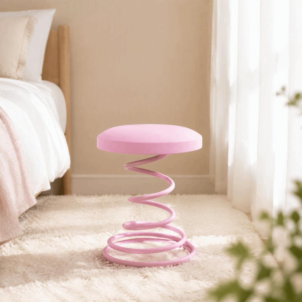 Luxury Modern Iron Spring Stool Minimalist Design Light Luxury Restaurant Stool Creative Stool Low Stool Bar Stool Living Room