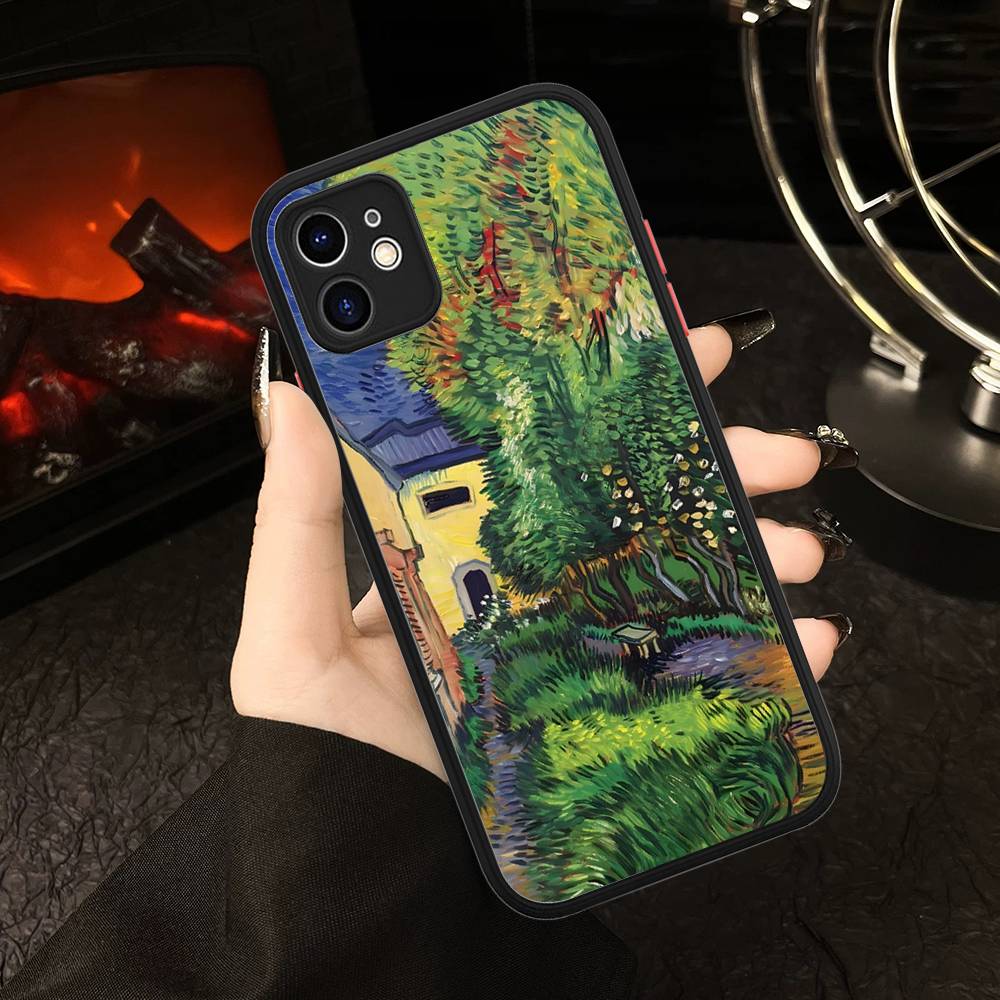 Van Gogh Ölgemälde Handyhülle Für IPhone 16e 16 15 14 13 12 11 Pro Max X XS Max Plus Matt Klar