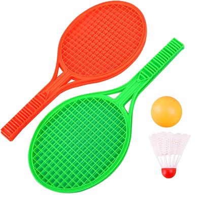 4pcs/set Mini Plastic Badminton Table Tennis Racket Set with 2 Balls Interactive Game Fun Birthday Gift for Indoor/Outdoor JXB